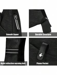 Men's Waterproof And Abrasion-Resistant Chest Bag, Casual Shoulder Messenger Bag For Commuting And Business - Multicolor - View 7