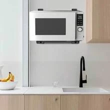 HOHOBLA 304 Stainless Steel Sturdy Microwave Shelf, Bracket Wall Mount Kit Foldable Stretch Wall Mounted Rack Shelf Oven Stand Shelf Rack 2 Piece With Screws - As Shown - View 2