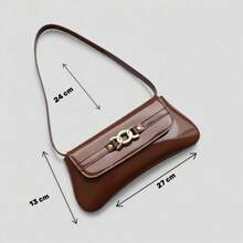 Santorini handbag Women's Shoulder Bag In Brown Baguette Style, Stylish And Casual, For Cell Phone. - Sơn mài cà phê - Xem 2