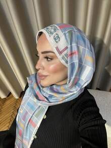 1pc Women's Bohemian Style Geometric Print Scarf Shawl, Versatile For Muslim Abaya Wear And Daily Use - Multicolor - View 6