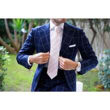 OTAA - Corbata casual a rayas para hombres corbata perfecta para el cu para padrinos de boda o ocanes formales - Rayas Rosadas Blush - Ver 6