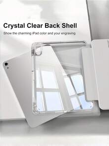 1个粉色透明亚克力背板保护壳，带笔槽，兼容iPad 5-10代/iPad Air 4-7代/iPad Pro 11英寸/12.9英寸及iPad Air 13英寸，支持自动休眠/唤醒，防刮擦，平板电脑配件 - 粉色 - 查看 5