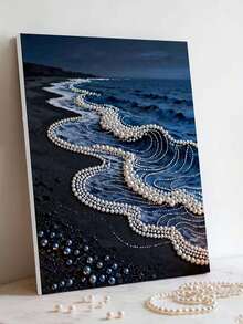 Tranh đính ngọc trai mới, mô tả phong cảnh sóng ngọc trai trên bãi biển, tranh nghệ thuật tự dán kim cương không khung, thích hợp trang trí phòng ngủ, phòng khách, làm vật trang trí nhà cửa, quà sinh nhật cho bạn gái, quà lễ hội cho bạn thân, cũng là món quà lý tưởng cho Giáng sinh, Năm mới, Ngày Valentine. - Nhiều màu - Xem 1