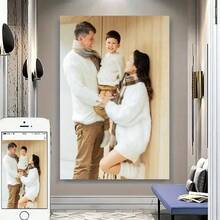 1 Stück personalisierte Leinwandkunst, rahmenloses Wandbild, gerahmte Wandkunst für Innenräume, Familienfoto, Familiengeschenk, Souvenir, Hochzeitsdekoration, Raumdekoration, individuell anpassbar, geeignet für Jahrestag, Valentinstag, Vatertag, Muttertag, Hochzeit, Geburtstag, Einweihungsparty, Geschenk, Bild, Foto, Galeriewand, ideales Geschenk für Freund, Freundin, Familie, Paar, Freunde, Valentinstag-Dekoration - Verschiedenfarbig - Übersicht 2