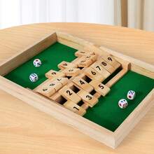 1pc Wooden Board Game, 2-Player Competition, Traditional Bar/Party/Travel/Family, Fun Math - Multicolor - View 2