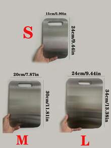 3pcs Food- 304 Stainless Steel Titanium-Coated Cutting Board, Kitchen Utensils & Kitchen Accessories, Non-Porous Non-Slip Chopping Board (Butcher Block) For Meat/Fruit/Vegetable, Easy To Clean Durable Kitchen Decor, Multi-Scenario Application Practical Meal Prep Tool For Home Kitchen - Multicolor - View 10