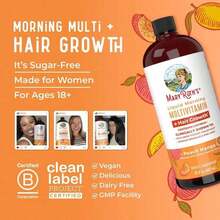 Liquid Multivitamin + Hair Growth - Clinically Tested  For Thicker Hair In Women - Improve Facial Wrinkles - Vegan - 30 Fl Oz - Đơn - Xem 5