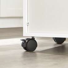 SoBuy FSB09-W Kitchen Trolley With Worktop And Castors Kitchen Cabinet Microwave Cabinet Rolling Storage Cabinet For Small Kitchen, Office, Dining Room White BHT Approx. 59x92x40cm - White - View 10