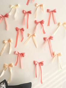 12/24/48个手工双层蝴蝶结缎带装饰，粉色芭蕾舞风格蝴蝶结缎带装饰，送给女孩的最佳礼物。适用于派对、婚礼、活动、家居装饰，营造柔美优雅的节日氛围，可用于客厅、卧室、特殊场合、窗户装饰和节日装饰。 - 雙層暮光粉 - 查看 7