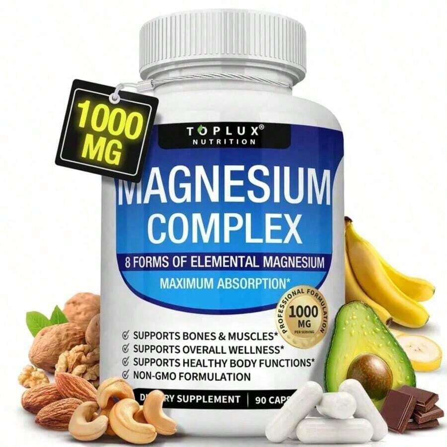Selling Fast!Toplux Magnesium Complex 8 Essential Magnesium Supplement 1000mg. Women's Health. - 藍血糖 - 查看 1