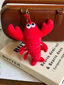 1pc Plush Crayfish/Crab Pet Doll, Biting Dog Doll, Ocean Animal Crayfish Pet Doll, Crab Cat Interactive Pet Doll, Interesting Red Crayfish Crab Animal Pendant Cartoon Children Gift, Cute Realistic Marine Crayfish Crab Ocean Interesting Keychain, Red Crayfish Plush Keychain, Plush Crayfish Soft Stuffed Animal Mini Plush Pet Doll - Multicolor - View 3