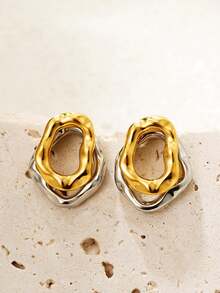 双不对称耳环一对，时尚女式饰品，日常穿搭装饰，百搭精致，生日礼物佳选。 - 耳環 - 查看 13