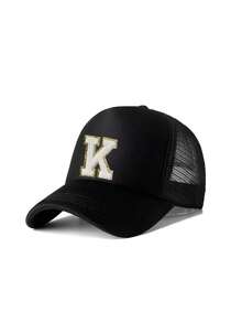 1顶26字母卡车帽，时尚百搭的网眼透气遮阳帽，适合日常佩戴，可作为礼物赠送。 - 黑色 - 查看 9