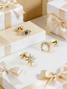 1 PC 925 Sterling Silver Stud Earrings With Water Drop Cut Zirconia Stone Elegant And Timeless Jewelry For Teenager Girl - one-size - View 5