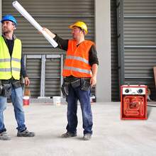 LILIIN Electric Fan Heater, 400V, Construction Heater, Radiant Heater, Heating Device, Fan Heater With Thermostat, Electric Heater With 4 Heat Settings (5 KW), Black/Red - Red - View 10