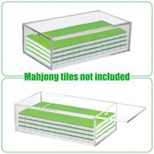 1pc Mahjong Case, Empty Acrylic Mahjong Case Mahjong Storage Box For Tiles Transparent Mahjong Tile Display Box For Standard Sized Mahjong Tiles Accessories Supplies