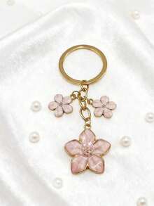 1-Piece Cherry Blossom Flower Keychain – Fresh Cute Alloy Bag Charm Key Ring, Stylish Backpack Purse Accessory, Dainty Floral Pendant Decor, Ideal For Daily Bag Styling Key Organization Casual Outfits Valentine's Day Sweet Gifts, Bestselling Cute Fashion Accessory, Perfect For Valentine's Day Charming Gift For Friends Colleagues Fashion Enthusiasts - Màu Hồng baby - Xem 9
