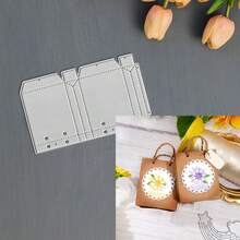 Creative Gift Bag Cutting Dies, DIY Scrapbooking Album And Embossing Stencil, Greeting Card Making Tool, Card Paper Cutting Crafts ,Gift Card Making Template Die Cuts. - Silver - View 5