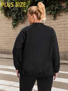 Plus Size Women's Sauna Suit Set, Gym Workout Jacket, Women's Sweat Suit Set Sports Black - Black - View 5