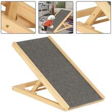 Adjustable Wooden Dog Ramp With 2 Height Settings, Non-Slip Carpet Pet Stair For Cars, Small Dogs, Puppies & Senior Pets, Travel-Friendly Multipurpose Dog Ladder - 70cm*35cm - View 4