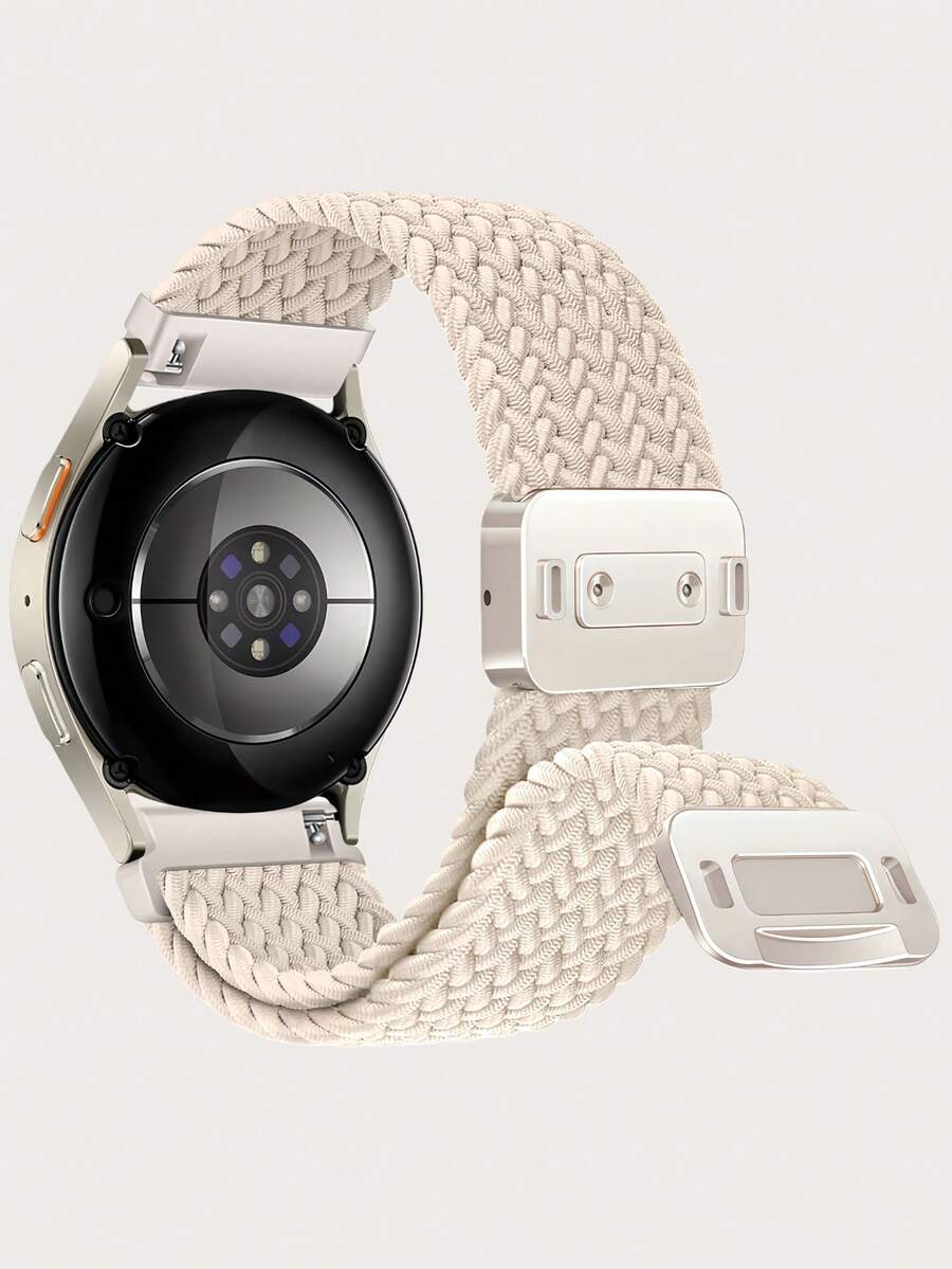 20mm 磁吸扣編織尼龍錶帶，適用於 Galaxy Watch 4 5 6 7 FE 40mm 44mm/Watch 4 6 Classic 42mm 46mm 43mm 47mm/Watch 5 Pro 45mm/Watch 3 41mm/Active 2，Vivoactive 6/Vivoactive 5/3，男女通用可調節錶帶