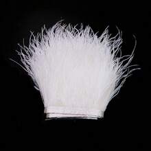 1M/39inch White Feathers Trim Ribbon Crafts DIY Clothing Party Plume Christmas Artificial Feather Jewelry Making Wedding Handmade Decor