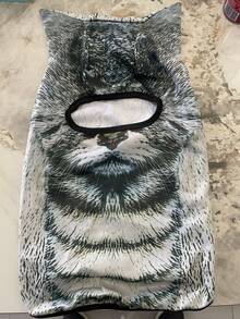 All-Season Protective Animal Print Face Mask, 3D Digital Print Wind-Resistant Ski Mask Breathable Polyester Balaclava Face Mask With 3D Cat & Dog Pattern | Unisex Sun Protection Face Mask For Winter Sports, Halloween Parties, Motorcycle Riding And Outdoor Activities - Multicolor - View 9
