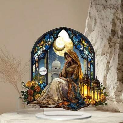 Acrylic Moon Goddess Christmas Scene Decor With Base, Home & Office Ornament