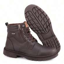 Bota Coturno Masculina Outdoor Casual com Zíper Lateral e Sola Tratorada - Marrom - Visão 6