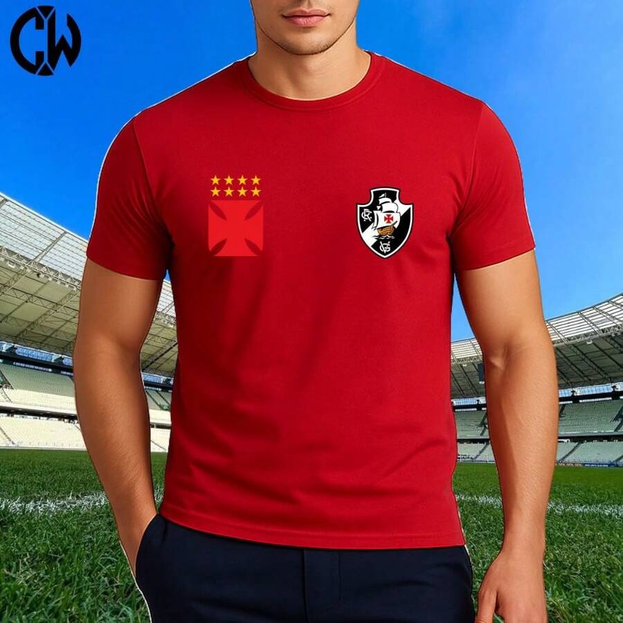 T-Shirt With Vasco Symbol And Shield - Premium Release - 紅色 - 查看 1