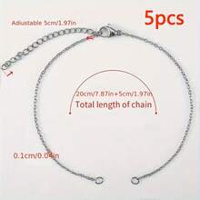 5pcs Adjustable 304 Stainless Steel O-Ring Cross Chain Bracelet, DIY Jewelry Making Extendable Chain With Lobster Clasp - Stainless Steel Bracelet - View 12