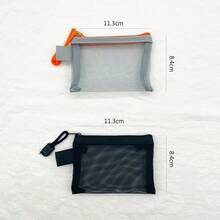 1pc/5pcs Transparent Mesh Zipper Pouch, Compact And Portable For Carrying ID Cards, Charging Cables, Cosmetics, Coins - Durable And Reusable Storage Bag - Multicolor - View 3