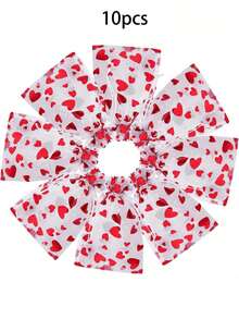 50个情人节心形束口欧根纱袋 - 红白条纹，非常适合装珠宝、婚礼回礼和派对礼物。浪漫礼物 | 节日欧根纱袋 | 精致展示袋、珠宝袋、装饰袋，高品质，精美材质，礼品包装，活动策划 - 彩色 - 查看 12