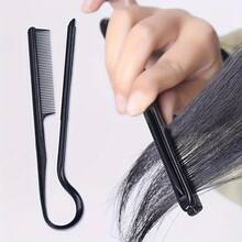 1PC Professional V-Shaped Styling Comb, Durable ABS Plastic, Suitable For Straight Hair Styling Tools, Salons, And Home Use, Easy To Clean Hair Accessories - 黑色 - 查看 2