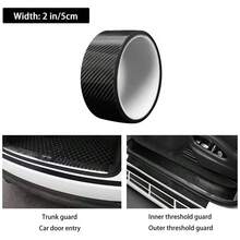 1pc Carbon Fiber Door Sill Scuff Plate, Auto Accessories For Car Door Sill Protection, Car Door Edge Entry Guard Protector Sticker, Auto Interior, Fashionable Car Upgrade, Modern Vehicle Interior, Anti-Scratch Tape, Car Decal - Carbon Fiber - View 6