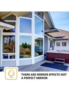 5m X 50cm Película Espejo Privacidad para Ventana Reflectante Antirayas Aisla Calor y Rayos UV - Plateado - Ver 5