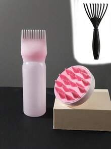 2pcs, 1 Piece Toothed Dry Cleaning Bottle Shampoo Bottle Hair Dye Perm Hair Salon Squeeze Bottle Scale Bottle Perm Bottle Hairdressing Supplies, And 1 Piece Shampoo Comb Scalp Massager, 2-In-1 Dry/Wet Hair Scalp Massager Shampoo Brush Scalp Care Brush For Scalp Care, Suitable For Men, Women, Gifts For Women - Multicolor - View 14