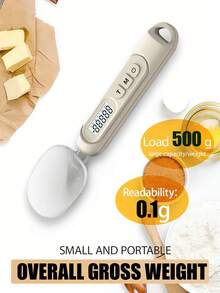 高精度手持厨房秤，家用量匙，500克量程，克量匙，面粉匙，量匙 - 塑料材质，食品接触安全，电池供电（不含电池）。 - 彩色 - 查看 4