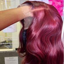 13x4/13x6 高清蕾丝前假发，真人发混纺，自然波浪卷，34英寸 - 200%高密度无胶假发，预先拔毛和修剪，自然发际线和婴儿发，女士专用，无需胶水，即戴即用 - SBUG - 查看 2