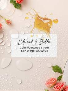 1/30/60/120/240/480pcs Personalized Address Labels, Personalized Wedding Address Labels, Customized Return Address Stickers Suitable For Cards, Envelopes, Waterproof And Oil-Proof Stickers, Transparent Stickers, Multi-Functional, Decorative, Exquisite, Fashionable, High Quality, Unique Stickers, Perfect For Tea Room, Home, Garden, Office Decor, Ideal Gift For Him, Her, Family, Friends, Couples, Perfect For Wedding, Anniversary, Valentine's Day, Mother's Day, Birthday, Father's Day, Graduation - White - View 8
