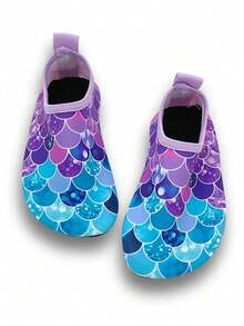 1双美人鱼鳞片印花水鞋，速干防滑，套穿式水袜，适合沙滩游泳、冲浪、潜水。 - 彩色 - 查看 13
