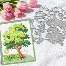 Creative Trees Cutting Dies, DIY Scrapbooking Album And Embossing Stencil, Greeting Card Making Tool, Card Paper Cutting Crafts ,Gift Card Making Template Die Cuts. - Silver - View 4