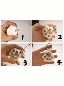 1pc Customized Pet Hair Memorial Keychain, Dog/Cat Hair Memorial Keyring, Personalized Cat Hair Memorial Keychain, Portable Pet Hair Memorial Storage Bag, Dog Hair Storage Keyring, Hot-Stamped Pet Memorial Gift, Pet Hair Capsule Keychain, Customized PU Leather Keychain, Personalized Keyring, Personalized Keychain, Pet Hair Memorial Keychain - Multicolor (Style 2) - View 10