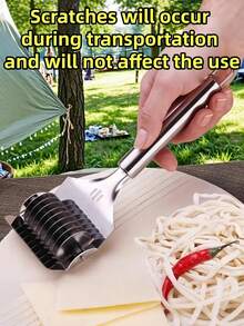 1pc Stainless Steel Pizza & Pastry Cutter - Multifunctional Kitchen Tool, Suitable For Dough, Pasta And Pancakes, Stainless Steel Pastry Wheel, Dumpling Skin Crimper, Cookie & Pastry Perforated Rolling Pin, Kitchen Utensils, Kitchen Gadgets, Kitchen & Dining, Kitchen Tools, Pasta Maker And Cutter, Random Color