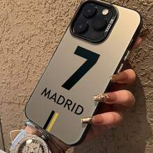 Madrid Number 7 Phone Case Compatible With IPhone 16, 15, 14, 13, 12, 11 Pro Max, X, XR, XS Max, 8 And 7 Plus Models, With Matte Anti-Drop Back Cover, Compatible With Samsung A33(5G)/A32(4G)/A52(5G 4G Universal)/S20FE/S21FE/A14(4G 5G Universal)/S23/S23 PLUS/S23 ULTRA/S23 FE/A55 5G/S24/S24 PLUS/S24 ULTRA/A05/A05s/A15(4G 5G Universal), Compatible With OPPO, Galaxy, Infinix, Vivo, Redmi, Realme C21Y - Grey - View 4