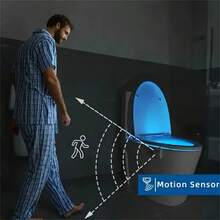 Đèn ngủ LED cảm biến chuyển động cho nhà vệ sinh, đèn phòng tắm nhiều màu sắc có thể điều chỉnh, dễ dàng chiếu sáng khu vực nhà vệ sinh, lắp đặt tiện lợi cho nhà ở, phòng tắm, trang trí phòng tắm hiện đại (Không bao gồm pin) - ánh sáng màu - Xem 8