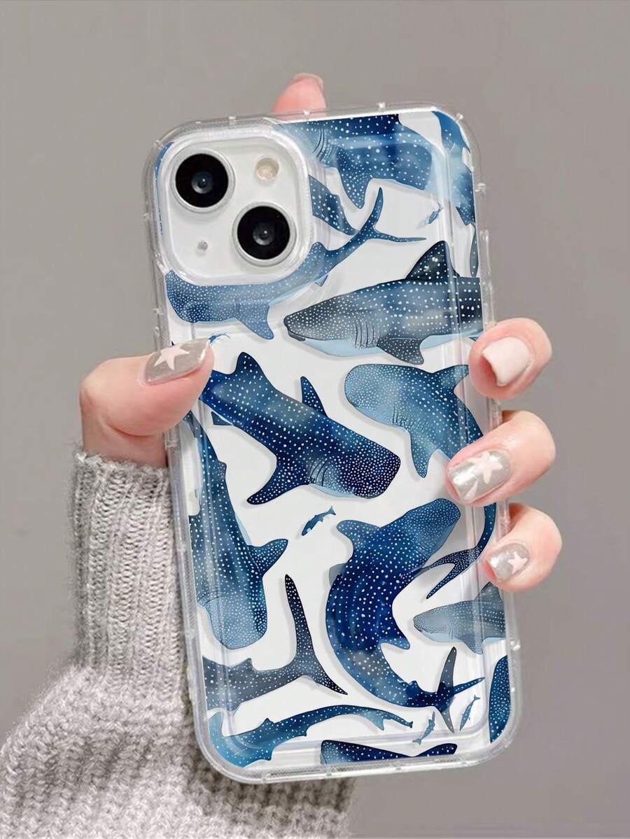 1 件装极简海洋生物手机壳，鲸鱼图案，防震加厚柔软全包防滑手机壳，兼容 11、12、XR、13、13 Pro、13 Pro Max、14、14 Pro、14 Pro Max、15、15 Pro、15 Plus、15 Pro Max、16、16 Pro、16 Plus、16 Pro Max、17 Air、17 Pro、17 Pro Max、Galaxy S25、Galaxy S25 Ultra、Galaxy S25 Plus - 彩色 - 查看 1