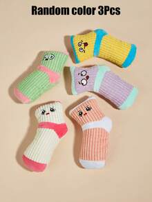 3pcs/Set Pet Cartoon Socks Toy, Squeaky Toy, Dog Toy, Chew Toy, Interactive Puzzle Toy, Pet Supplies