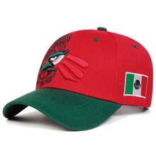 1顶男士老鹰刺绣棒球帽，街头时尚帽，户外防晒休闲帽，适合春季、秋季、旅行、海滩等场合。