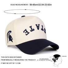 1顶男士STATE卡车帽，个性化字母刺绣棒球帽，街头时尚五片帽，户外防晒休闲帽，适合春季、秋季、旅行、海滩等场合 - 彩色 - 查看 2